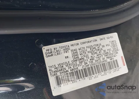 2001 Lexus Rx 300 z USA, uszkodzony, nr VIN JTJHF10U210203450